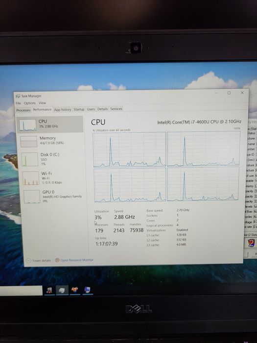 Laptop Dell Latitude E7440 , i7 4600U, 8 GB , SSD 256 GB , FullHD -14"