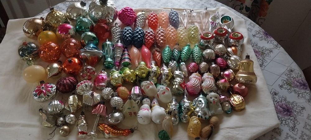 Ёлочные игрушки - стекло - ретро