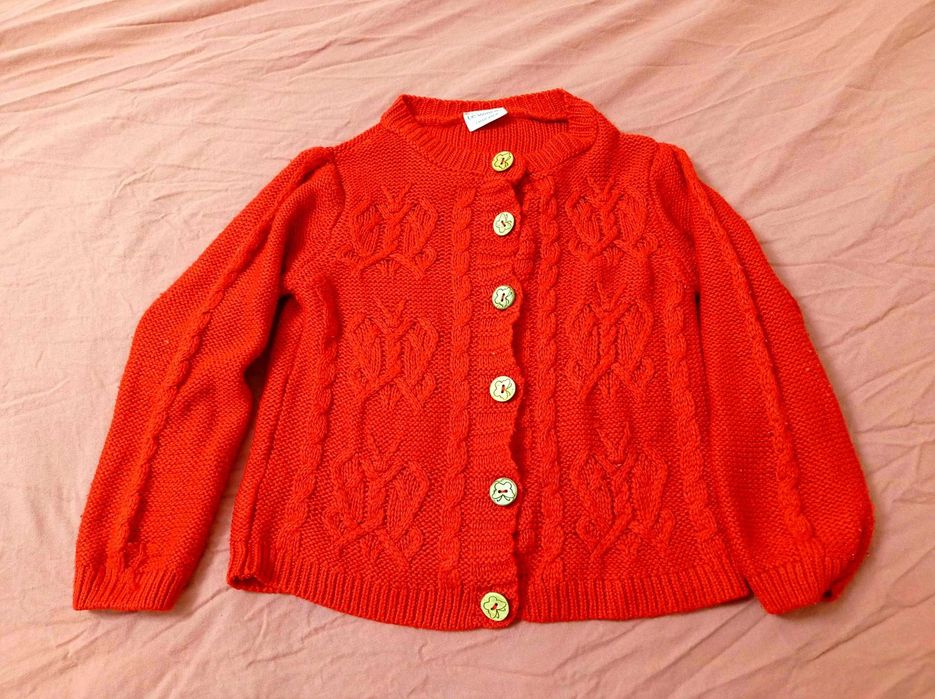 Детска червена плетена жилетка Lc Waikiki 7-8 г