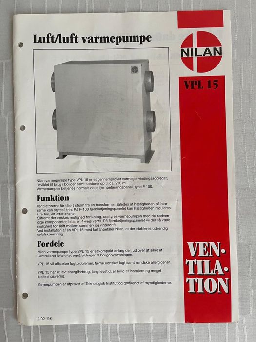 Pompa de caldura aer/aer Nilan