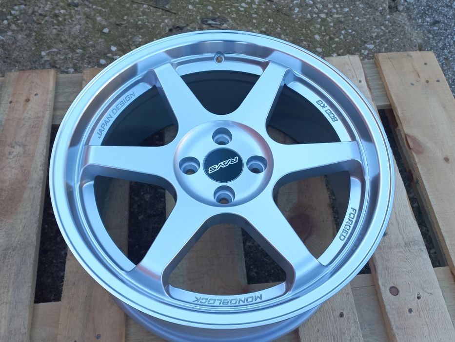 17"4x100 Rays t37 Volk Racing vw opel honda suzuki bmw e30 Silver Pol.