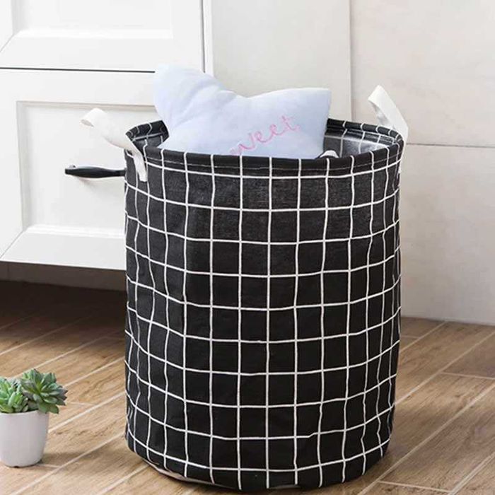 Сгъваем кош за пране XL – голям текстилен контейнер за дрехи и играчки
