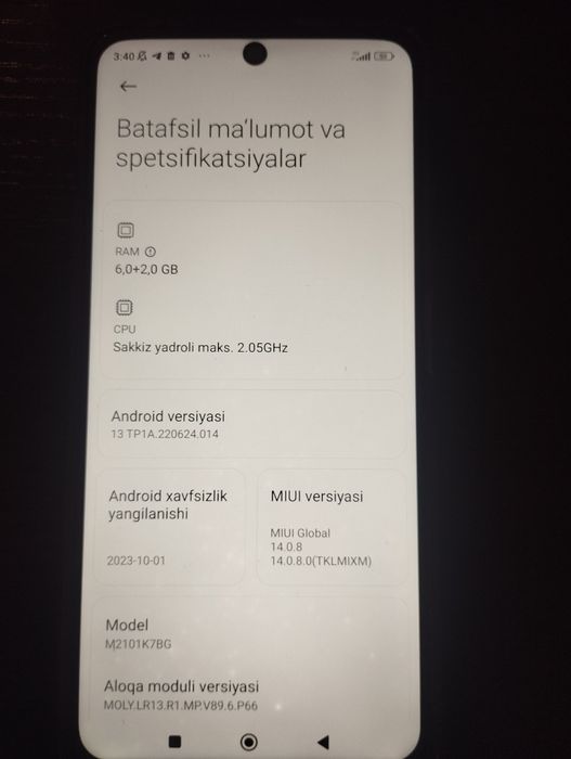 Redmi note 10S 8/128.g haloti yaxshi