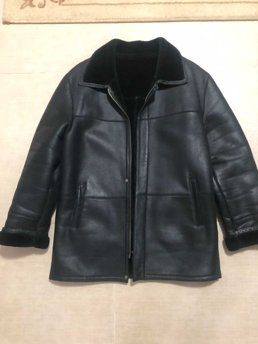 Дубленка и кожаный плащ