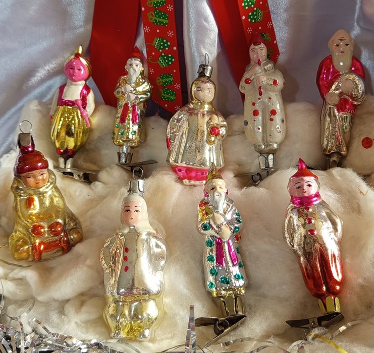 Винтажные елочные игрушки, стекло СССР,ГДР