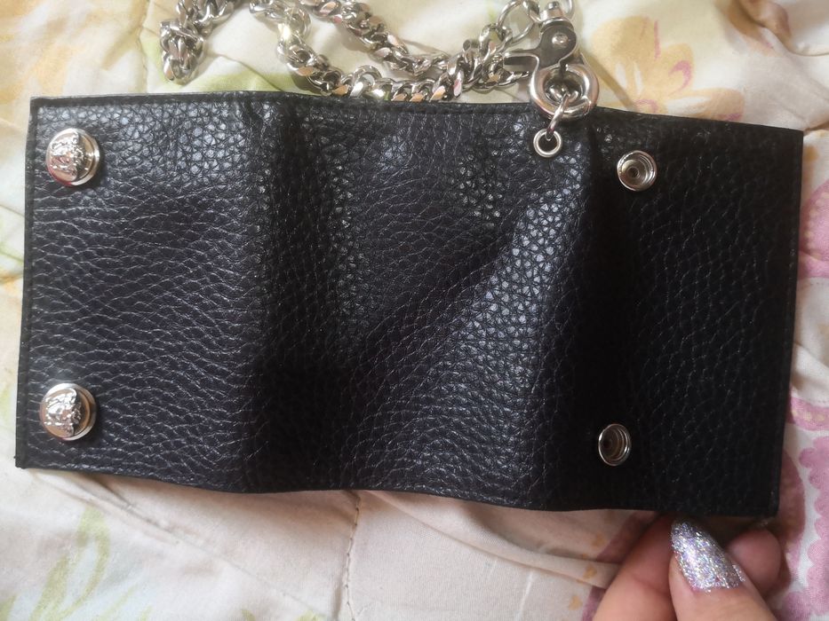 Portofel original Versace biker, cu lanț, nou