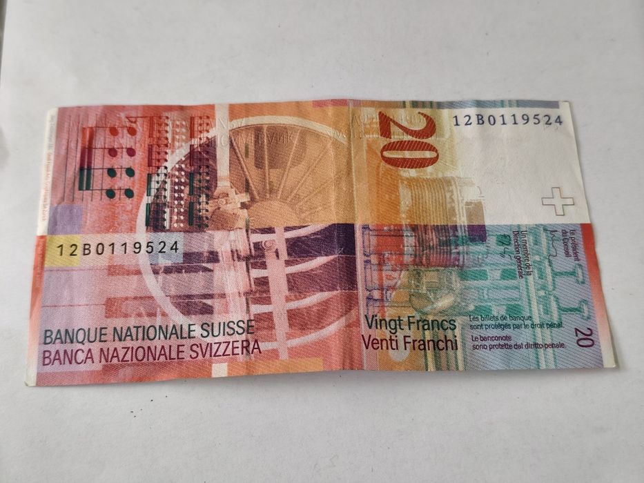 Банкнота 20 швейцарски франка – Артур Онегер 1994 г