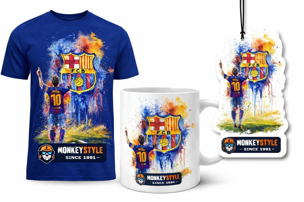 Тениски и чаши с футболен дизайн Barcelona | MONKEYSTYLE since 1991