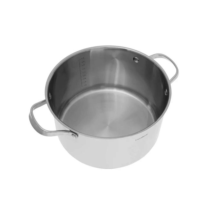 Oala din inox cu capac din sticla, 24cm 5,9litri, compatibila cu toate