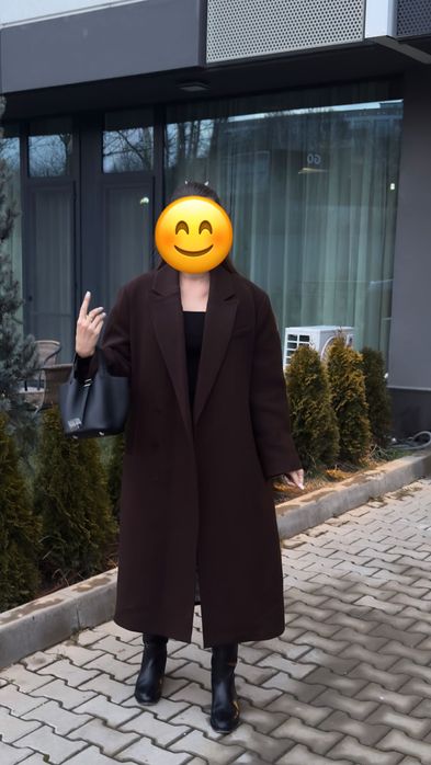 Премиум дълго палто Zara с плат от италианската фабрика Manteco