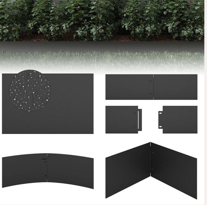 Метален бордюр за градина антрацит 10м N°242