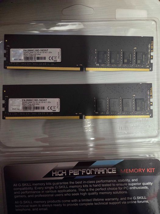 Memorie RAM G.Skill 16GB (2x8GB) DDR4 2666MHz – Kit Dual Channel, noi