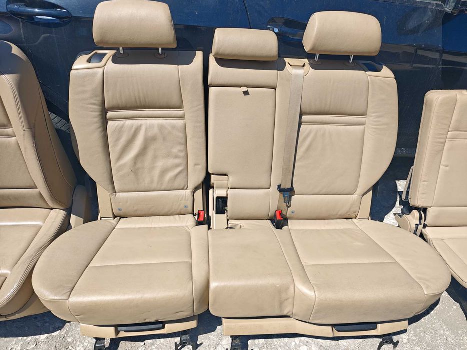 Бежов кожен салон BMW X5 E70 7 места подгрев и памет Н355