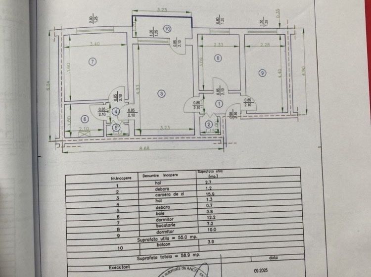 Apartament 3 camere str. Cameliei