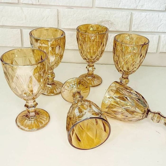 Фужер стакан (6шт) - 4400
      Материал - стекло
      Цвет - зол