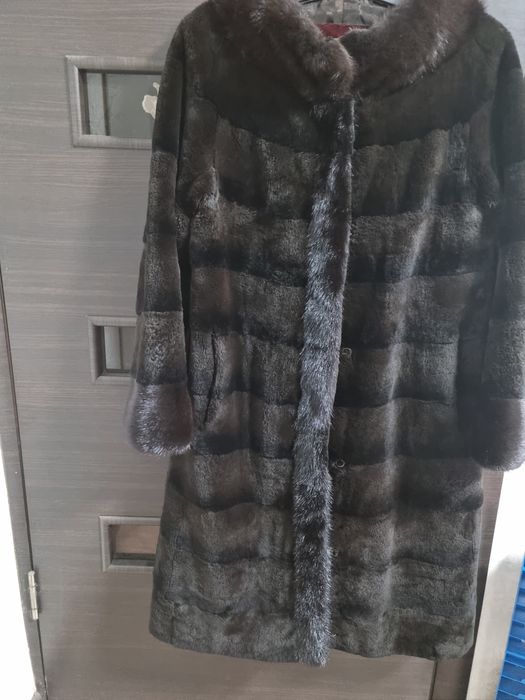 Шуба из мутона и норки