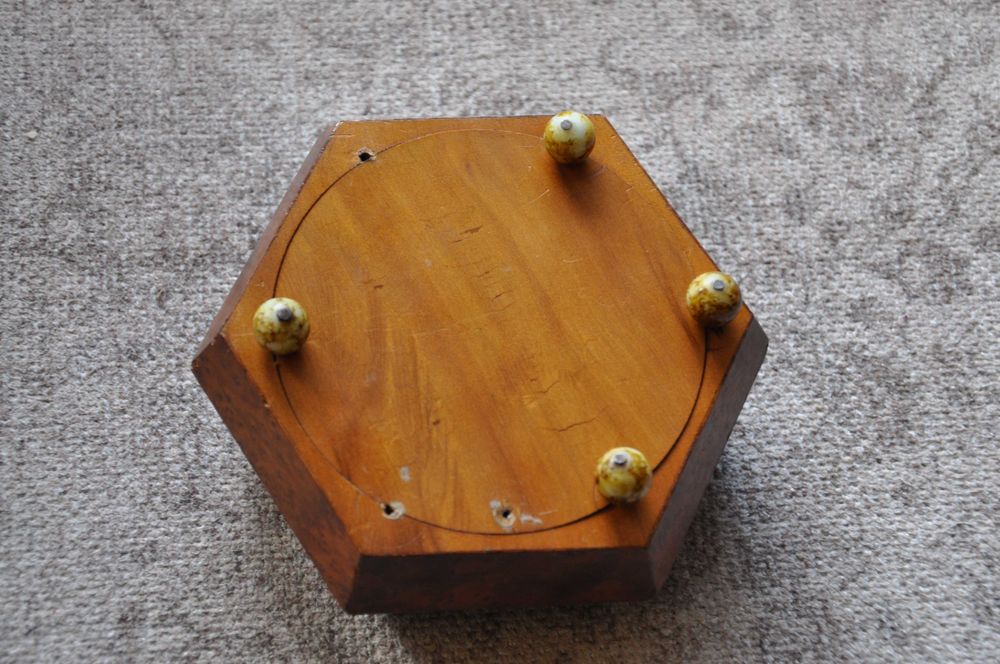 Tabachera port tigaret vechi antic birou argint + lemn nobil