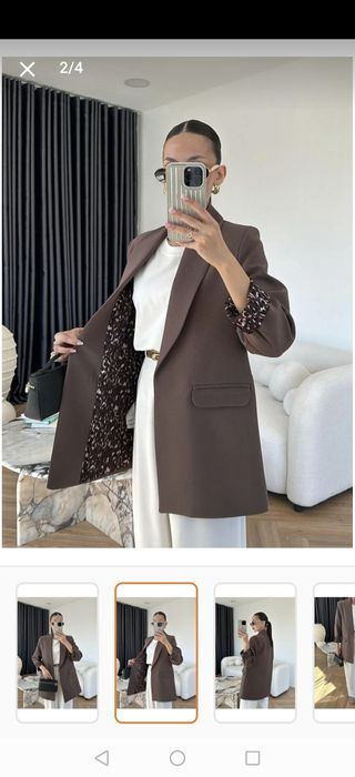 Кафяво модерно сако