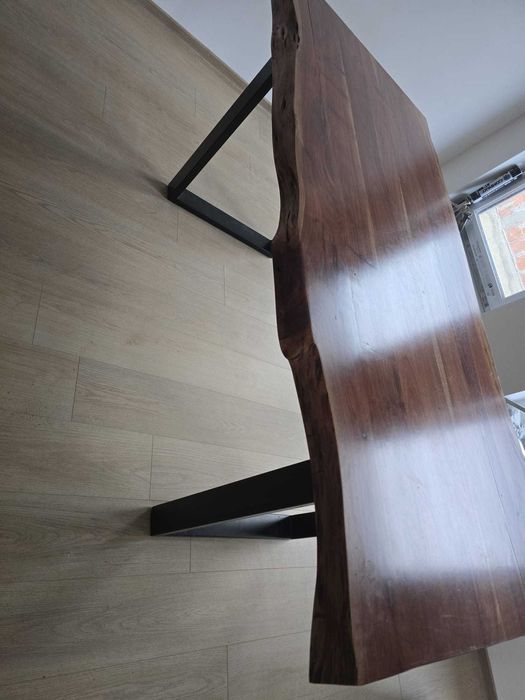 Masă dining din lemn masiv de cer – handmade – 180x90 cm