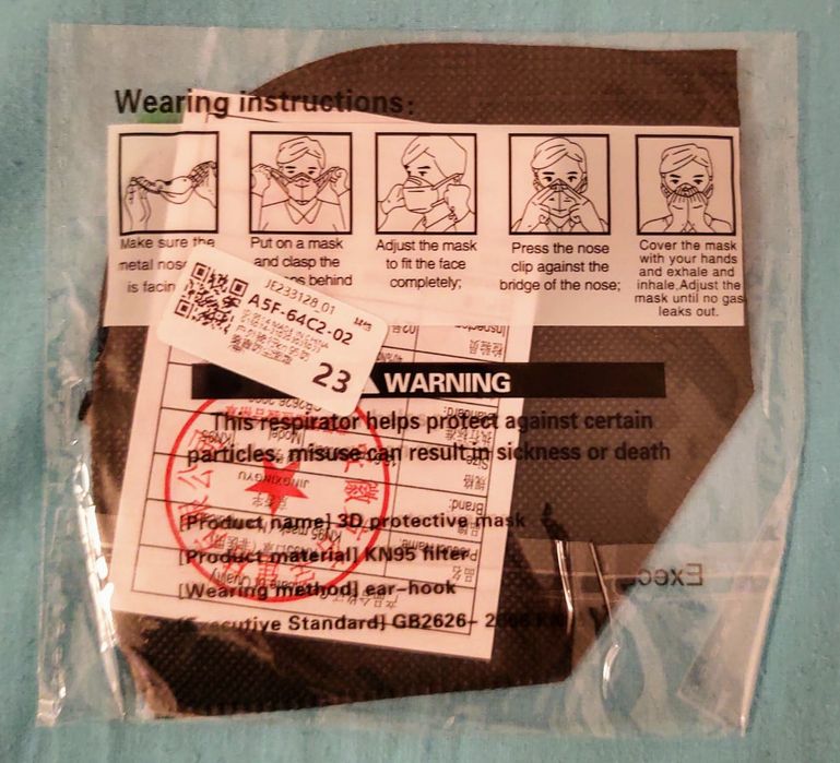 Masti KN95 Negre - Ambalaj Individual