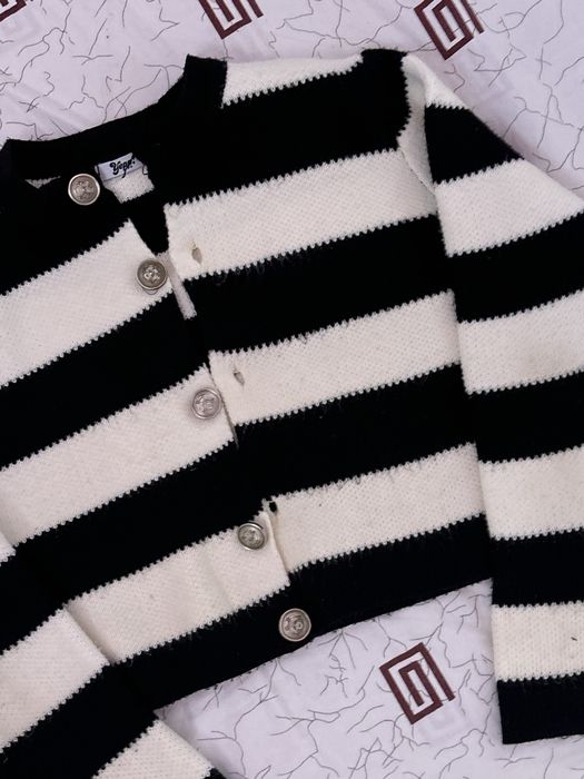 укороченный кардиган в полоску s/m