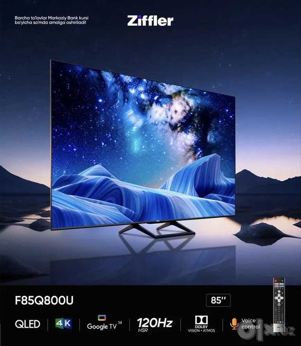 Телевизор Ziffler 85 Smart Tv F85Q850U 4K UHD доставка бесплатно