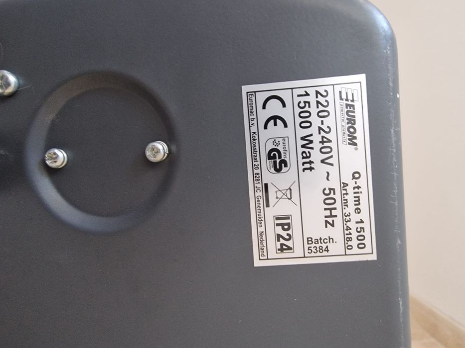Incalzitor electric Eurom Q Time 1500 W– defect partial
