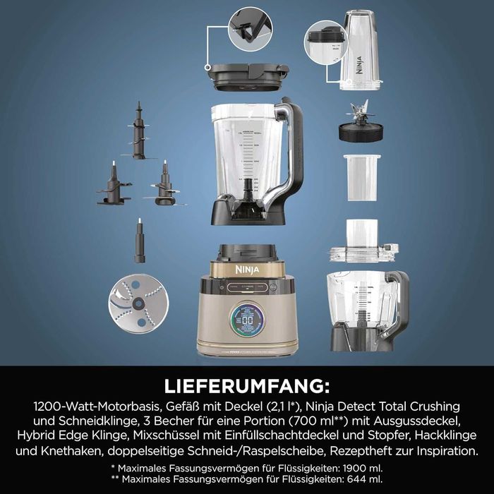 Ninja 3-в-1 TB401EU Мощен кухненски робот, 1200W