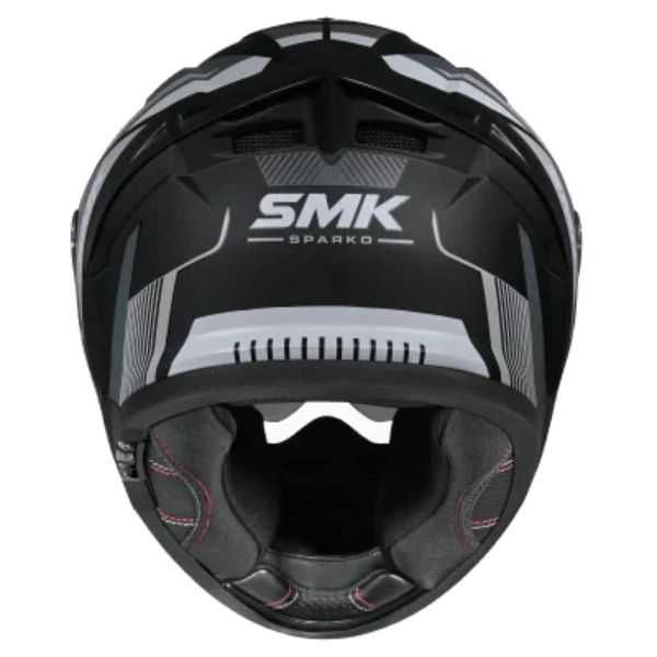 Мото каска SMK Typhoon Sparko 2026 вградени очила black/gray/white