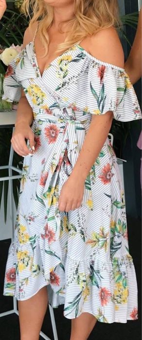 Дълга красива рокля на цветя Sheike 8