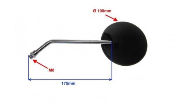 Oglinzi Scuter Rotunde Negre