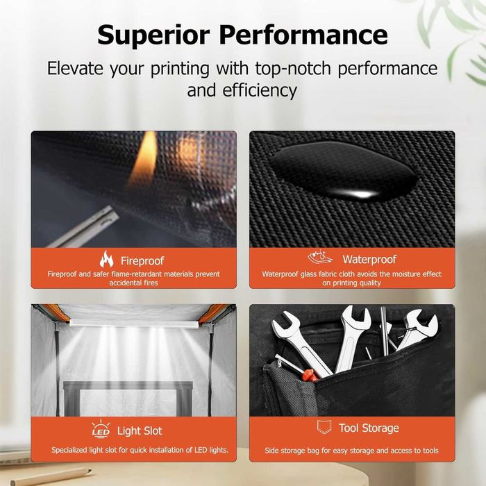 Husa imprimanta 3D Ignifuga+ Iluminata 550x650x730, REDUS de la 670RON