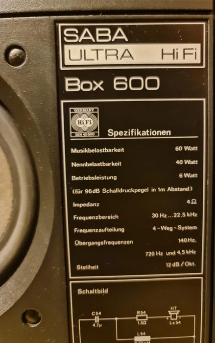 Sistem Audio Vintage: Boxe SABA Ultra HiFi Box 600 + Amplificator Philips