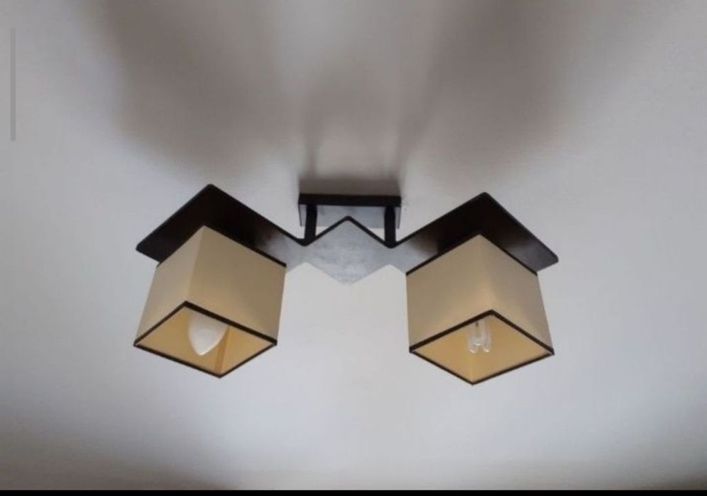 aplica dormitor hol birou bec soclu E14 Corp iluminat lemn si panza