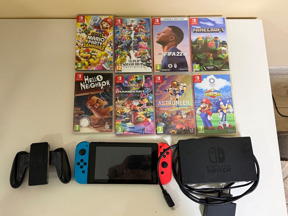 Продавам Nintendo Switch + 8 игри – 350 €  Продавам Nintendo Switch
