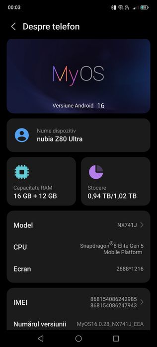Zte Nubia z80 ultra,16/1TB