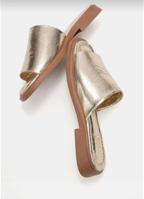 Чехли естествена кожа златни 36 номер