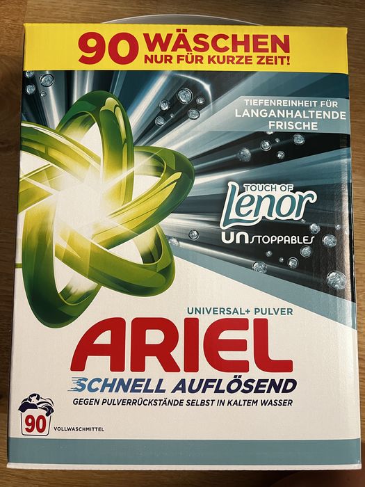 Ariel/Lenor 100 пранета сух в кутия и течен/внос Германия
