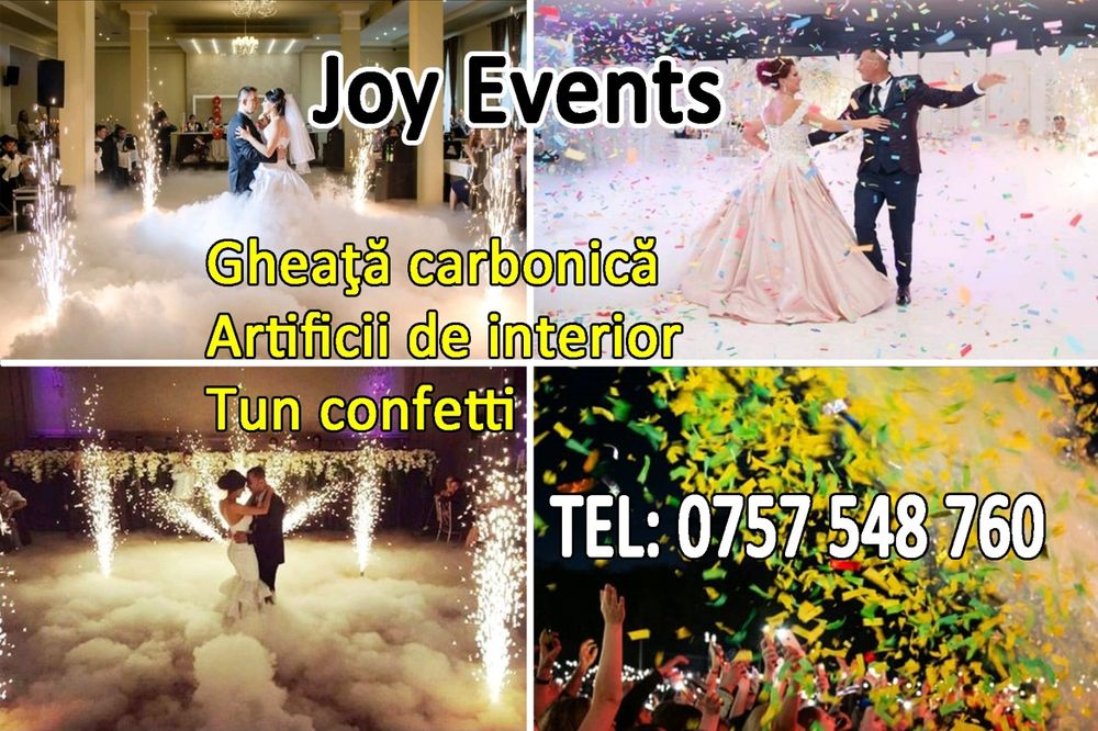 Gheata carbonica,artificii vulcan si confetti