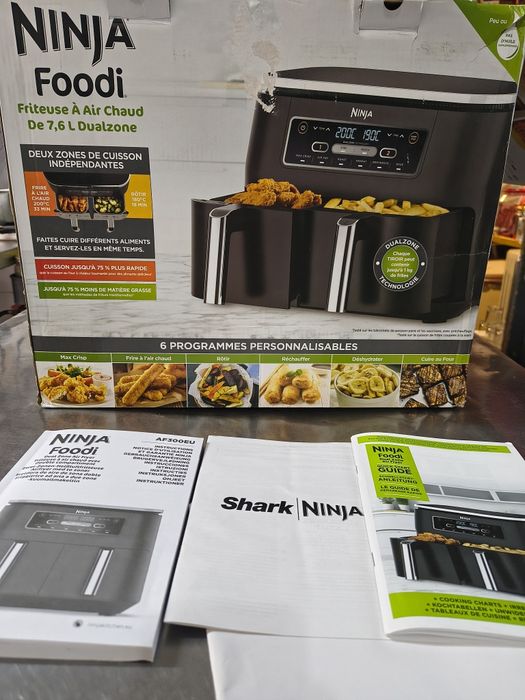 Ninja Foodi Двузонов дигитален фритюрник с горещ въздух, 2 чекмеджета,