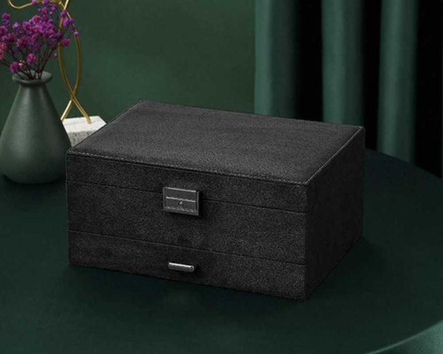 Луксозна кутия за бижута с ключ за заключване и много отделения