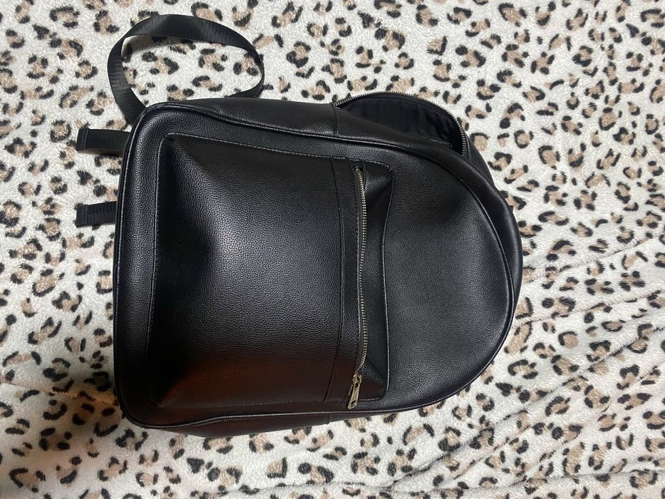 Ghiozdan Piele Negru Mediu