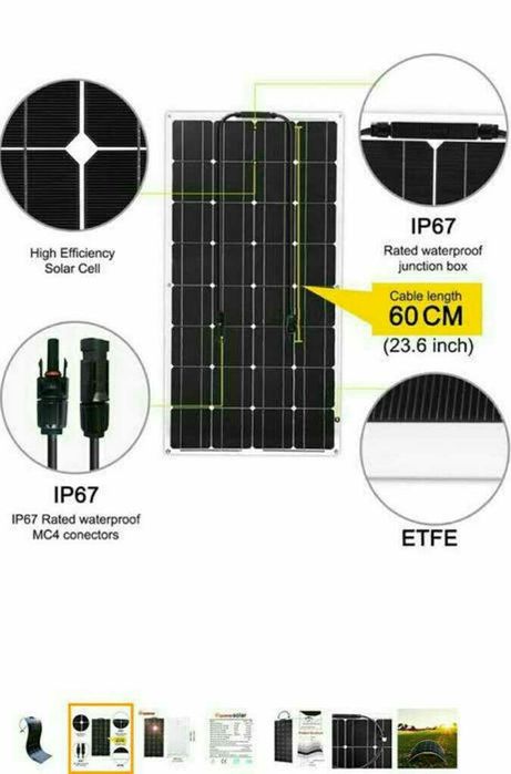 ПРОМО Гъвкав соларен панел  150W +контролер монокристал