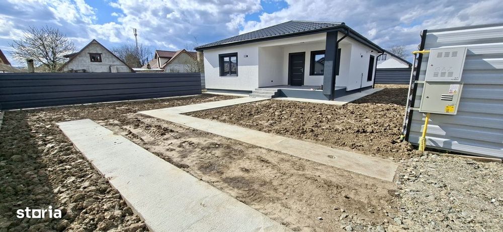 Casă nouă - 3 camere 93 mp / teren 410 mp / apa,canalizare,gaz,curent