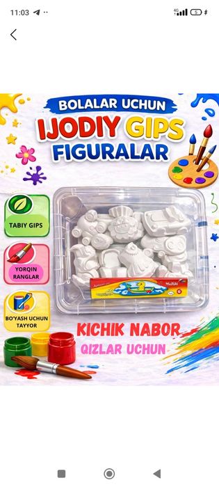 Bolalar uchun gips figuralar