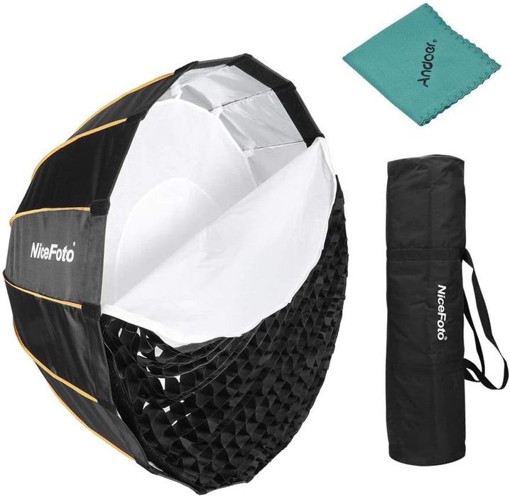 Бързосгъваем параболичен софтбокс с грид NiceFoto LED 90 cm