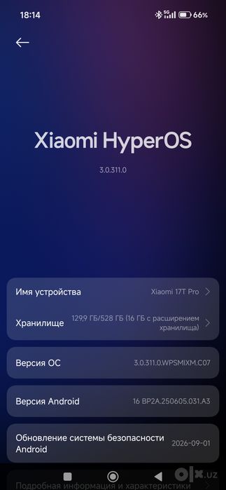 Xiaomi 17 T Pro Black 512gg Sotiladi