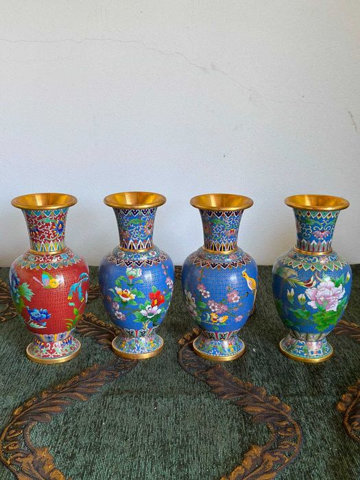 . vaze japoneze Cloisonné din alamă emailată 300 bucata sau 1000 toate 21 cm