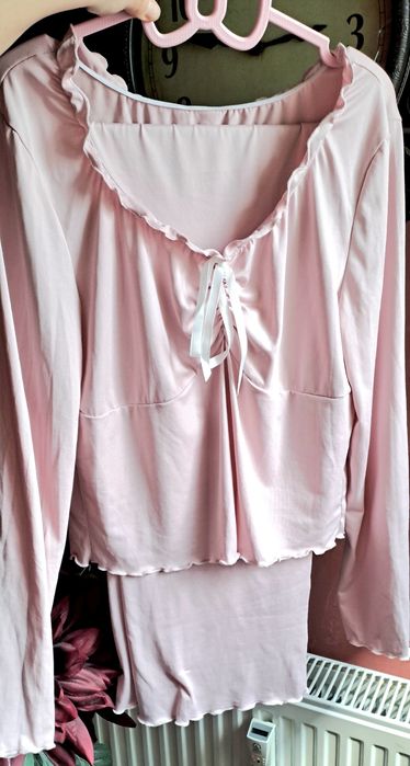 Pijama roz volane pijamale de primăvară subțiri