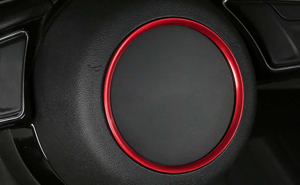 Ornament metalic rotund volan (rosu / albastru) - Audi (2 dimensiuni)